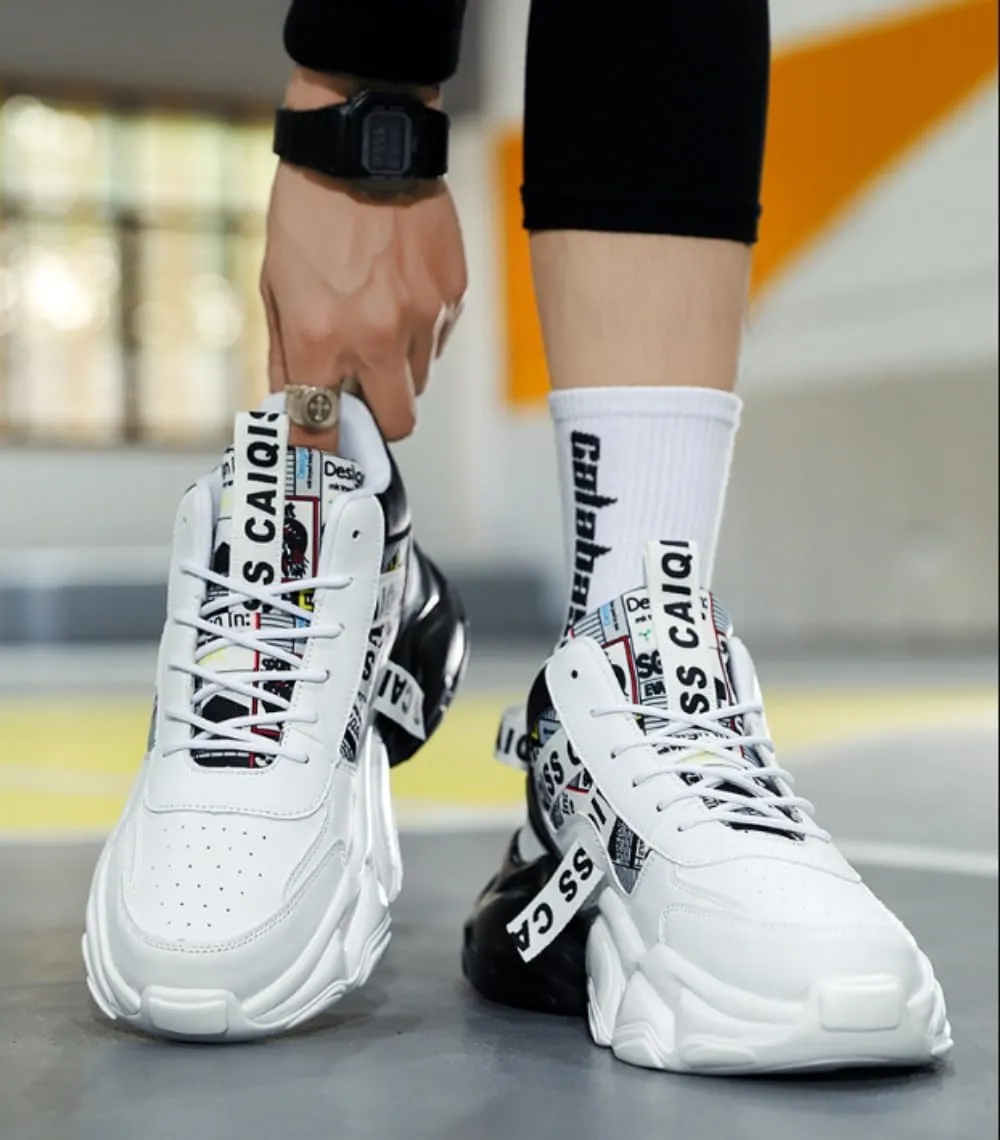 '   Chunky Sneakers Casual Trainers Fashion Workout Gym Tennis Shoes Trendy Youth Student Thick Sole for Men
