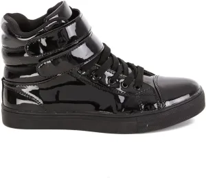 Alexandra Glossy Sneaker,Black,size 6 US