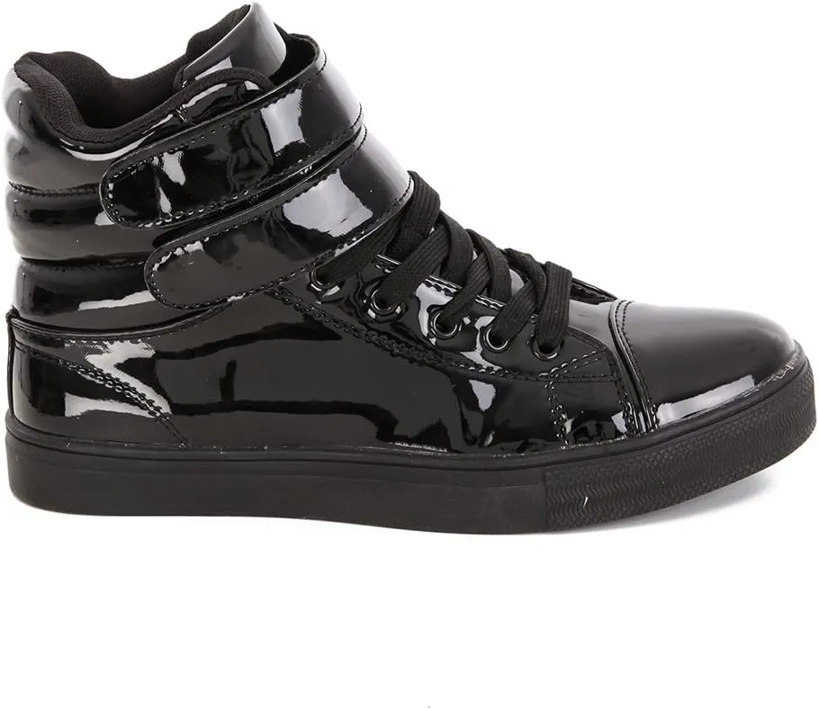 Alexandra Glossy Sneaker,Black,size 6 US