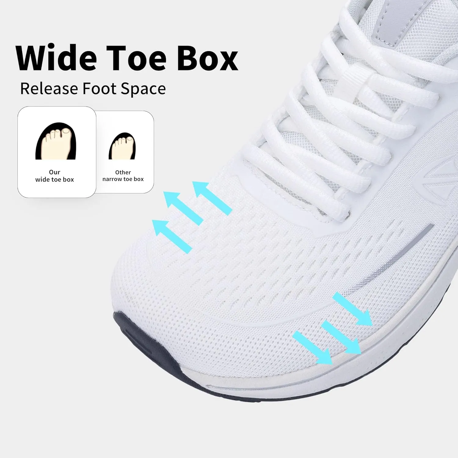 Autper Women's Running Shoes Wide Toe Box Sneakers Women Air Comfortable Arch Support Walking Tennis Athletic Shoes for Jogging Workout Gym Sports US6-11