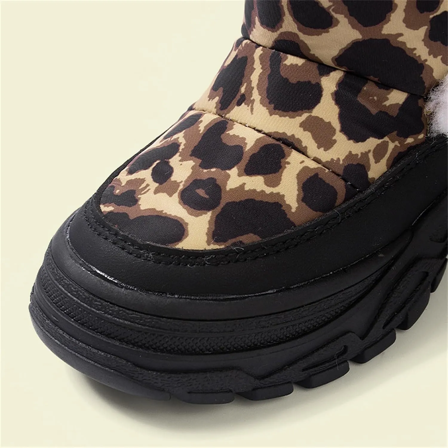 Baby Boys Girls Leopard Winter Warm Cozy Shoes Fleece Snow Boots Toddler Infant Non-Slip Faux Fr Leather Boots Size 13