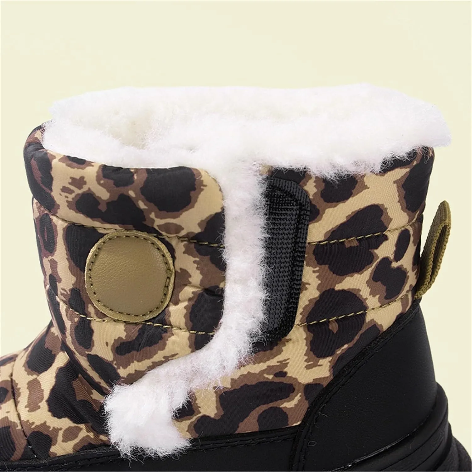 Baby Boys Girls Leopard Winter Warm Cozy Shoes Fleece Snow Boots Toddler Infant Non-Slip Faux Fr Leather Boots Size 13