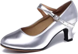 Ballroom Dance Shoes for Women Classic Dance Heels Prom Dancing Shoes for Woman Latin Salsa Dancing Heels,Glitter Leather Closed Toe Heels Shoes for Outdoors
