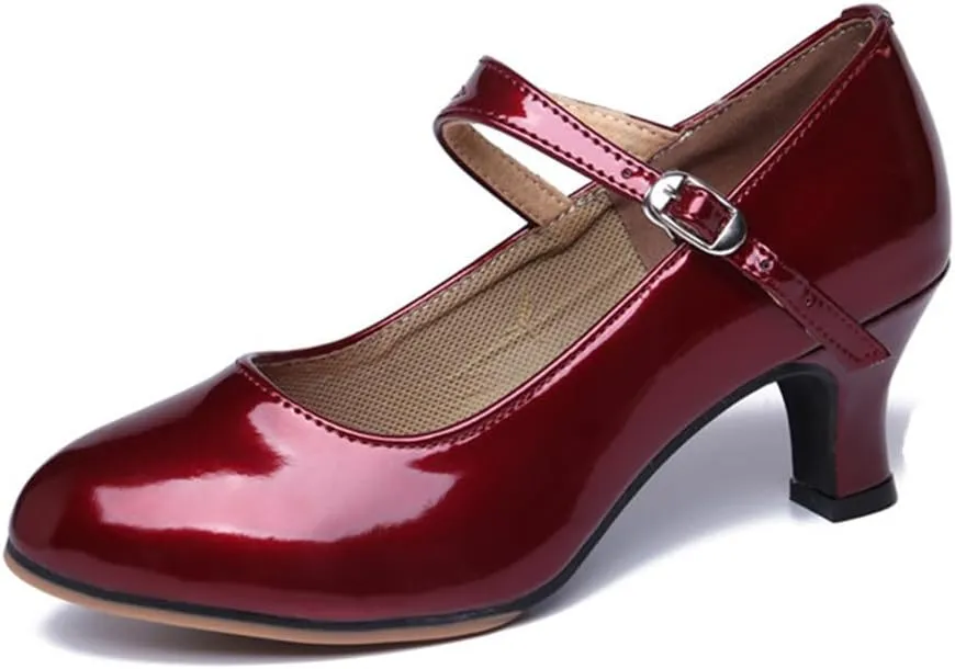 Ballroom Dance Shoes for Women Classic Dance Heels Prom Dancing Shoes for Woman Latin Salsa Dancing Heels,Glitter Leather Closed Toe Heels Shoes for Outdoors