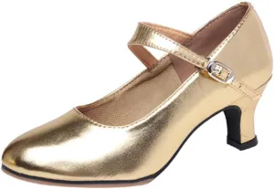 Ballroom Dance Shoes for Women Classic Dance Heels Prom Dancing Shoes for Woman Latin Salsa Dancing Heels,Glitter Leather Closed Toe Heels Shoes for Outdoors