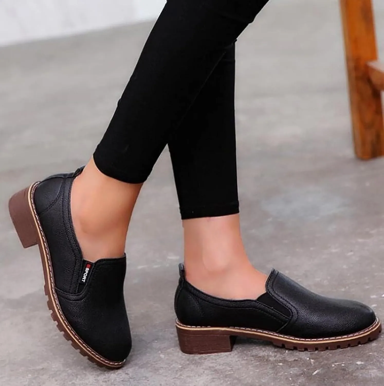 Boots for Women Round Toe Block Heel Comfortable Ankle Boots Lug Sole Waterproof Platform Retro Trendy Booties