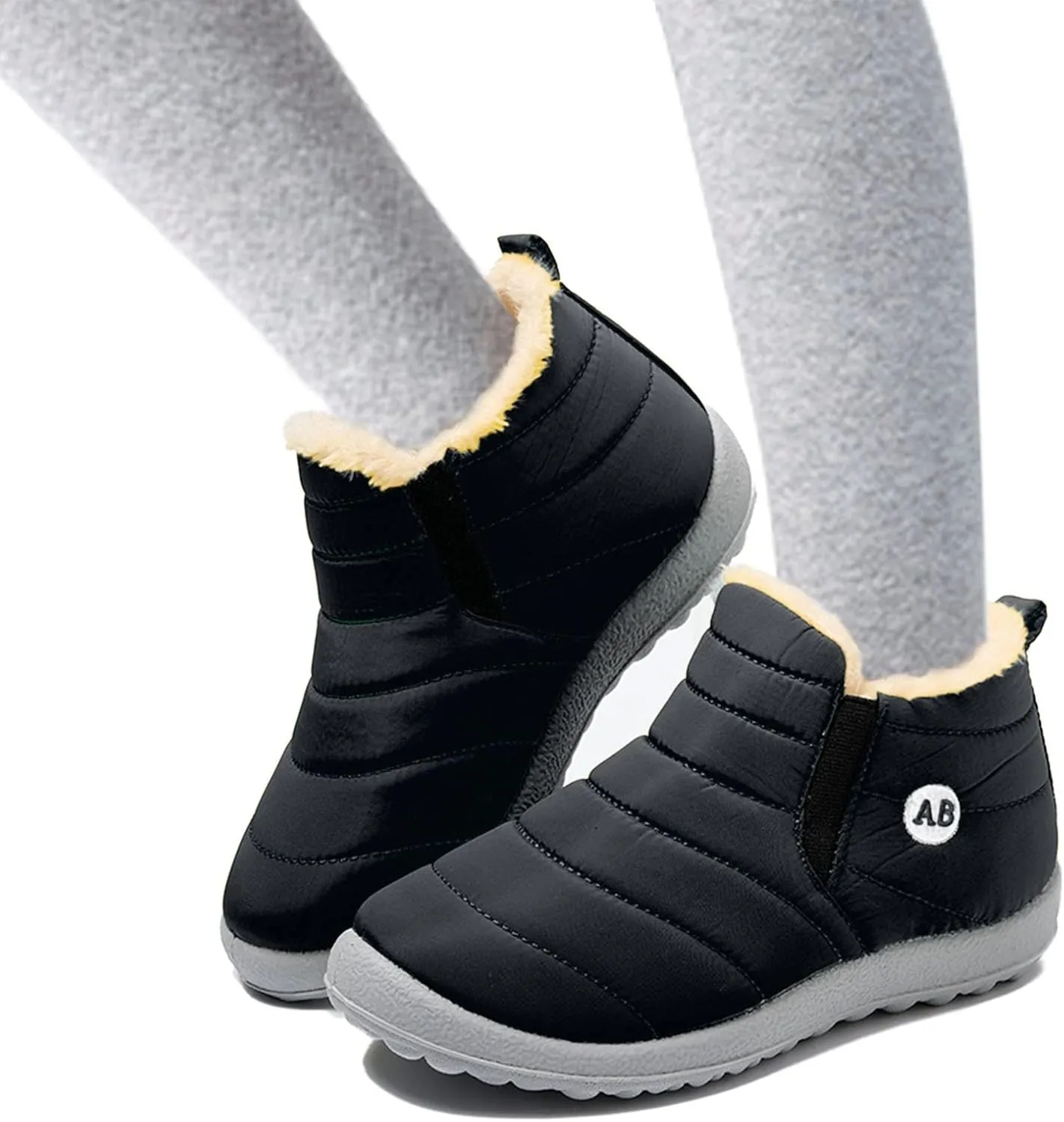 Boys Girls House Solid Plush Sneakers Winter Hot Boots Flat Splashing Fuzzy Warm Short Tube Snow Boots High Heel Boots