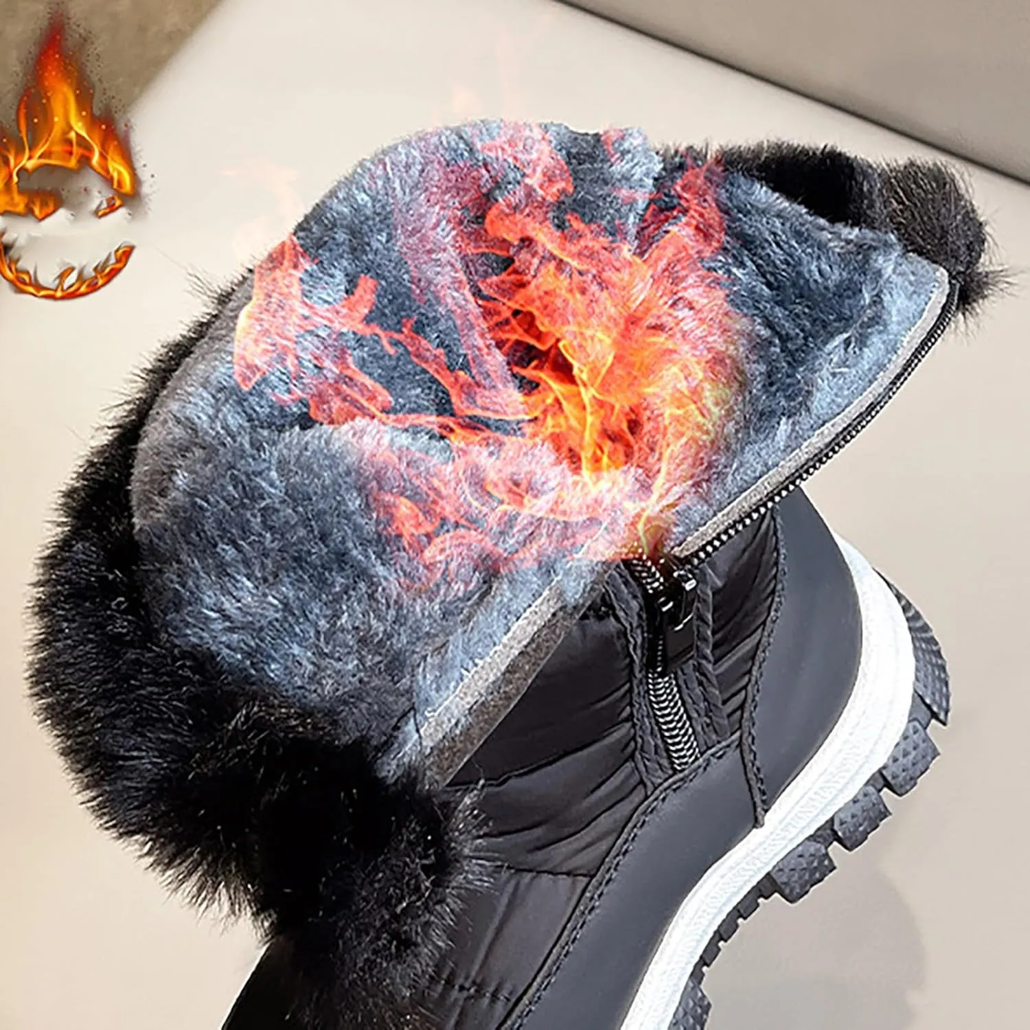 Boys Girls Mid Calf Snow Boots Warm Cozy Anti-Slip Faux Fr ining Insulated Shoes for Little/Big Kids Outdoor