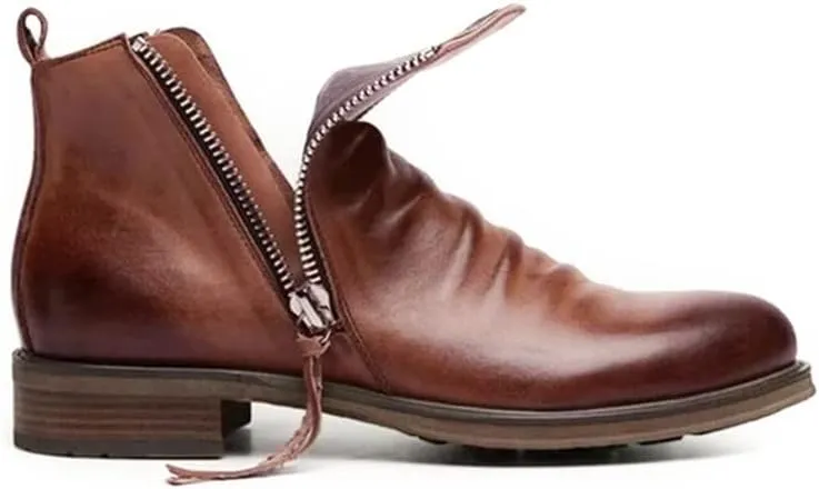 Chelsea Boots High Top Vintage Leather Round Toe Flat Short Boots Hiking Boots Work Boots Cowboy Boots Western Boots