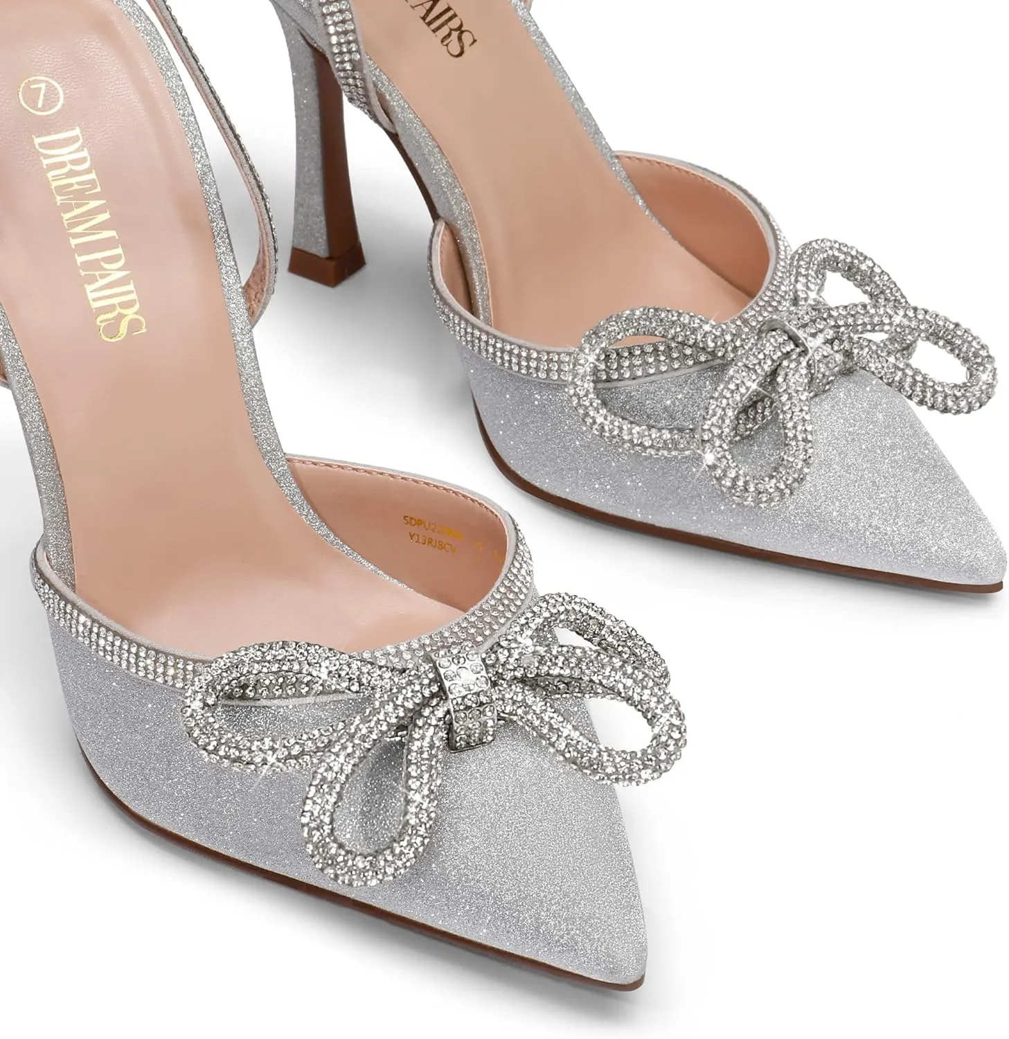 DREAM PAIRS Women's High Heels Destiny Closed Toe Strappy Heels Sexy Rhinestone Ankle Strap Pumps Wedding Bridal Party Dress Shoes