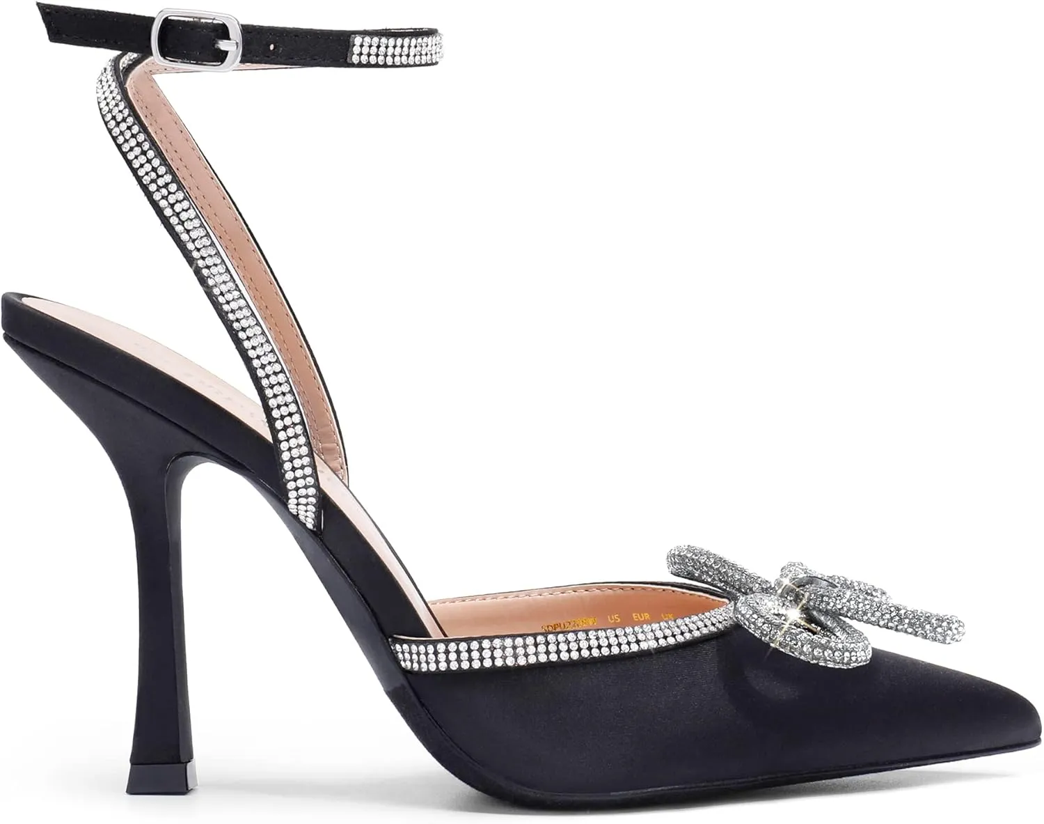 DREAM PAIRS Women's High Heels Destiny Closed Toe Strappy Heels Sexy Rhinestone Ankle Strap Pumps Wedding Bridal Party Dress Shoes