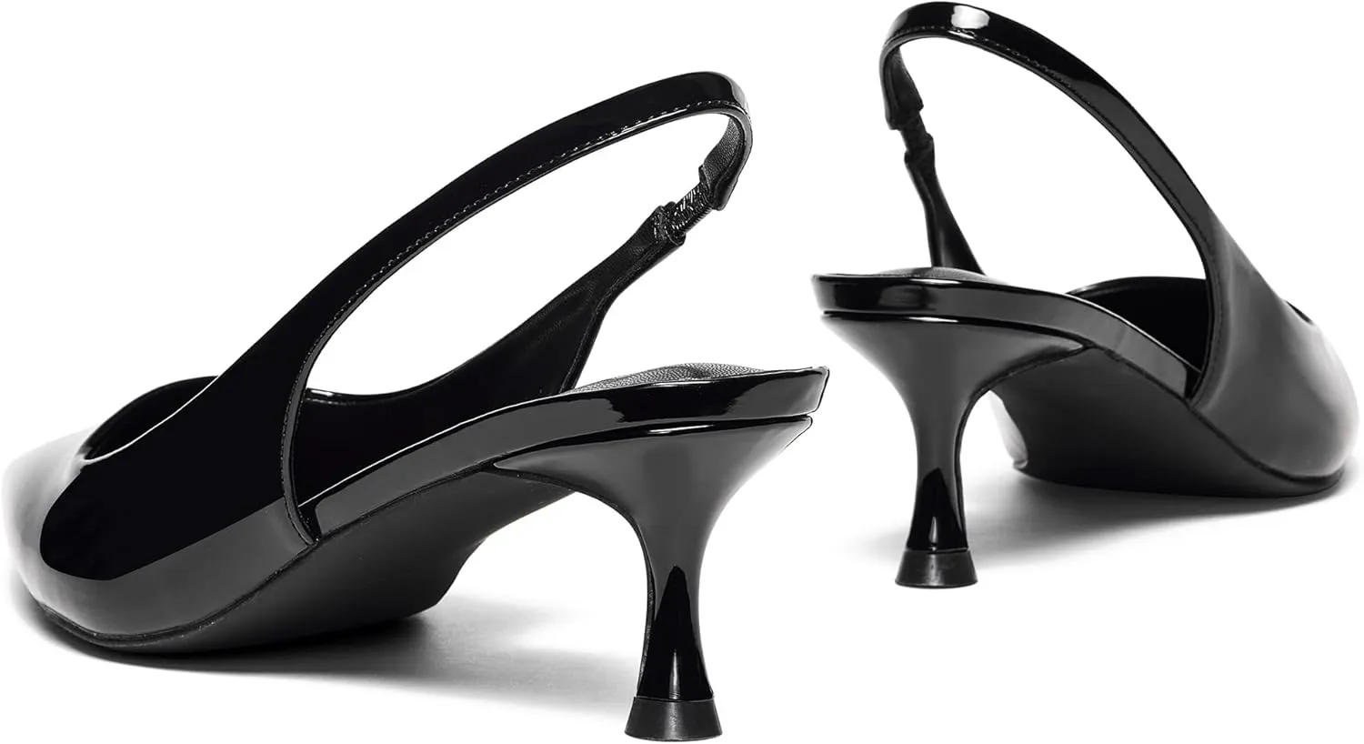 Elisabet Tang 2IN Trendy Closed Toe Slingback Kitten Heels for Women Low Dressy Pumps Wide Width Sexy for Prom
