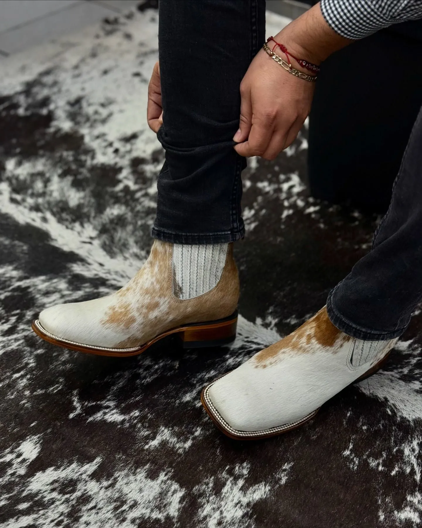 Faux Animal Fur Cowboy Boots