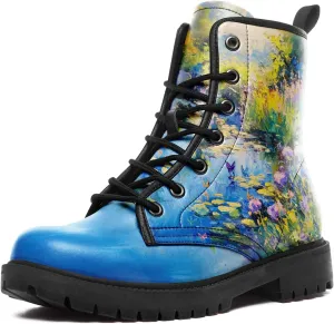 Floral Lady's Ankle Boots Fashion Comfortable Platform Women's Dress Booties Gift Flowers Lace-up Trendy Dress Shoes