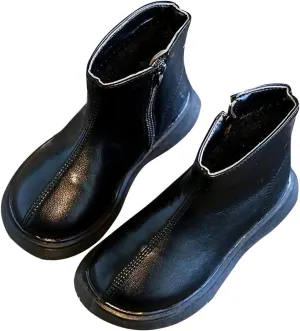 Girls Ankle Boots Kids Toddler Winter Classic British Style Dress Shoes Casual Shoes Vintage Booties with Side Zipper