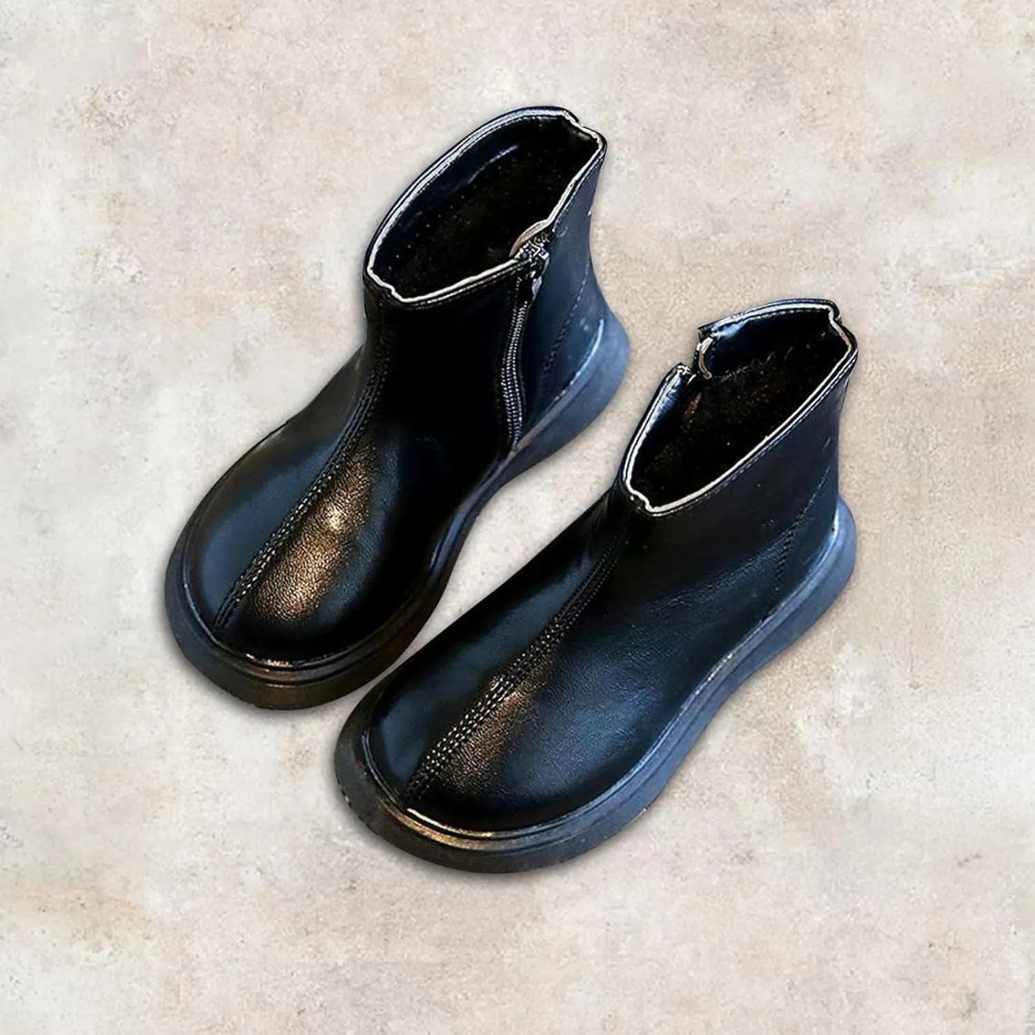 Girls Ankle Boots Kids Toddler Winter Classic British Style Dress Shoes Casual Shoes Vintage Booties with Side Zipper