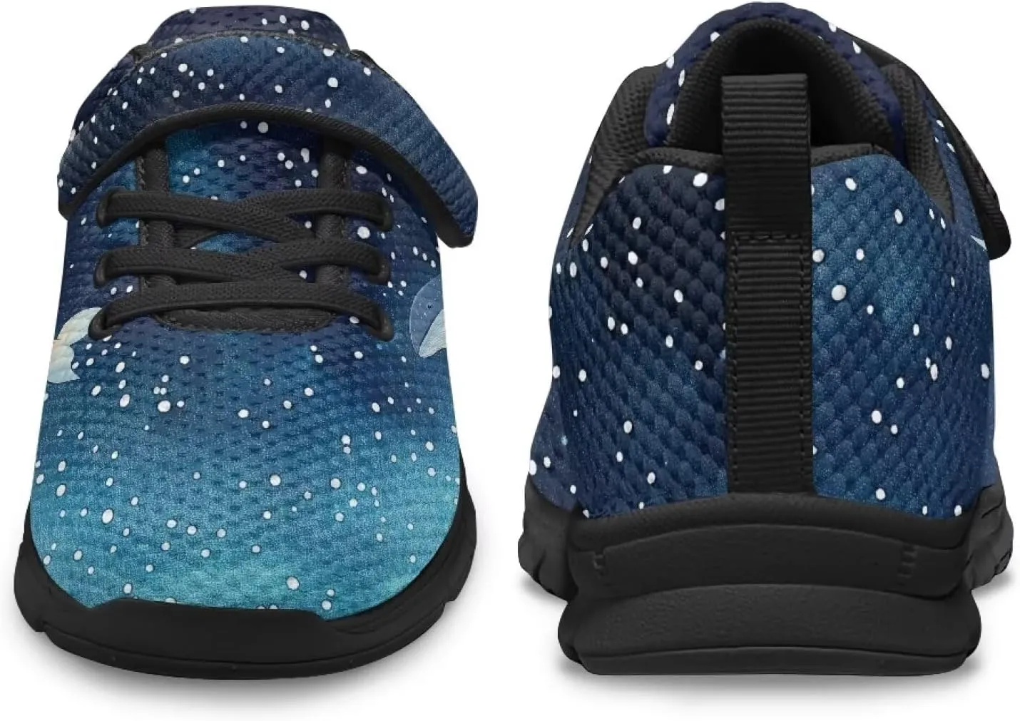 GOSTONG Unisex Kids Sneakers Breathable Mesh Easy-on Kids Casual Sneakers Non Slip Indoor Outdoor Walking Shoes Black US 11-15