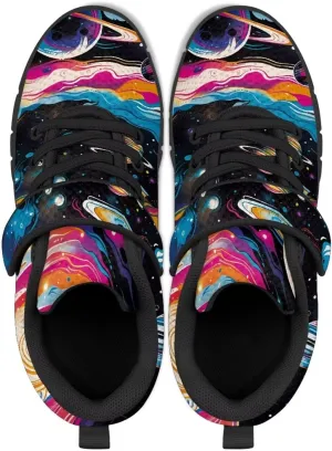 GOSTONG Unisex Kids Sneakers Breathable Mesh Easy-on Kids Casual Sneakers Non Slip Indoor Outdoor Walking Shoes Black US 11-15