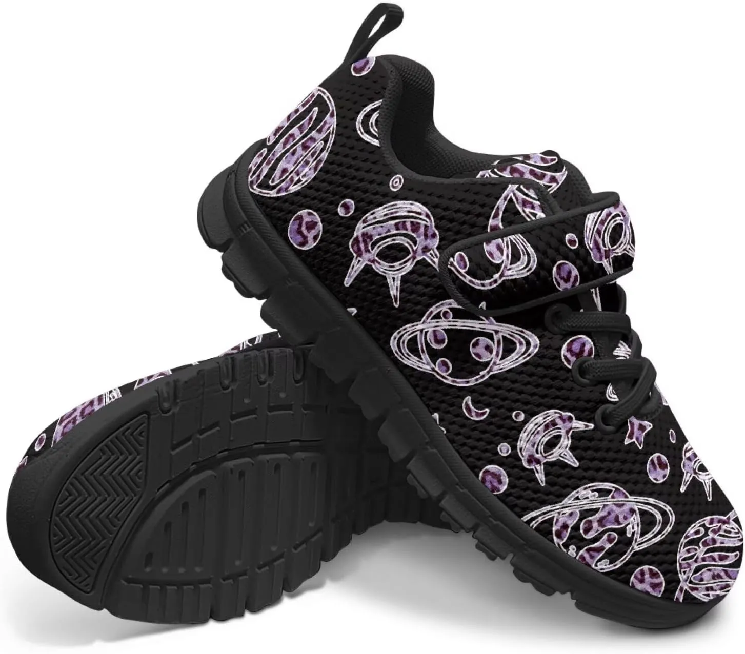 GOSTONG Unisex Kids Sneakers Breathable Mesh Easy-on Kids Casual Sneakers Non Slip Indoor Outdoor Walking Shoes Black US 11-15