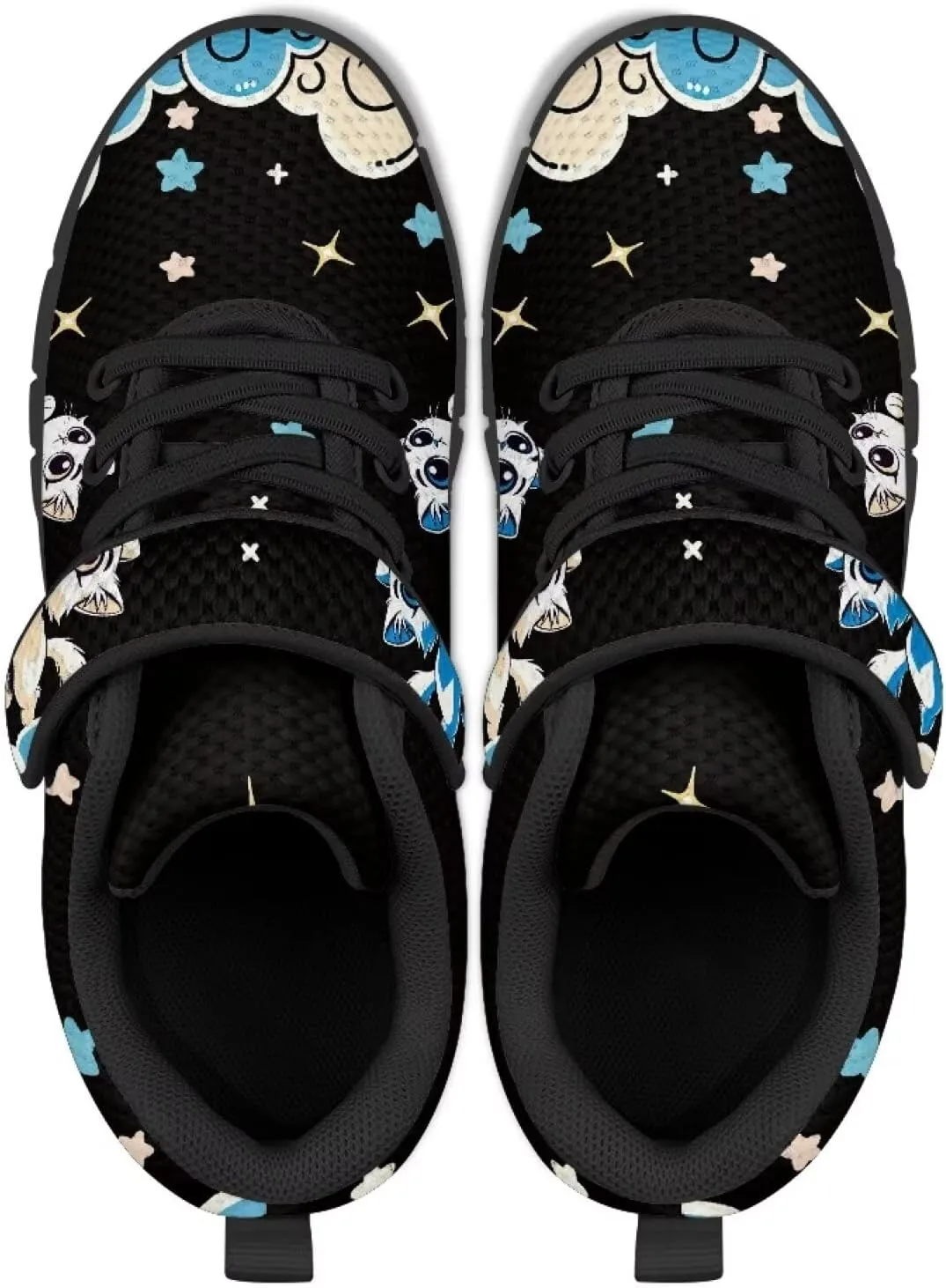 GOSTONG Unisex Kids Sneakers Breathable Mesh Easy-on Kids Casual Sneakers Non Slip Indoor Outdoor Walking Shoes Black US 11-15