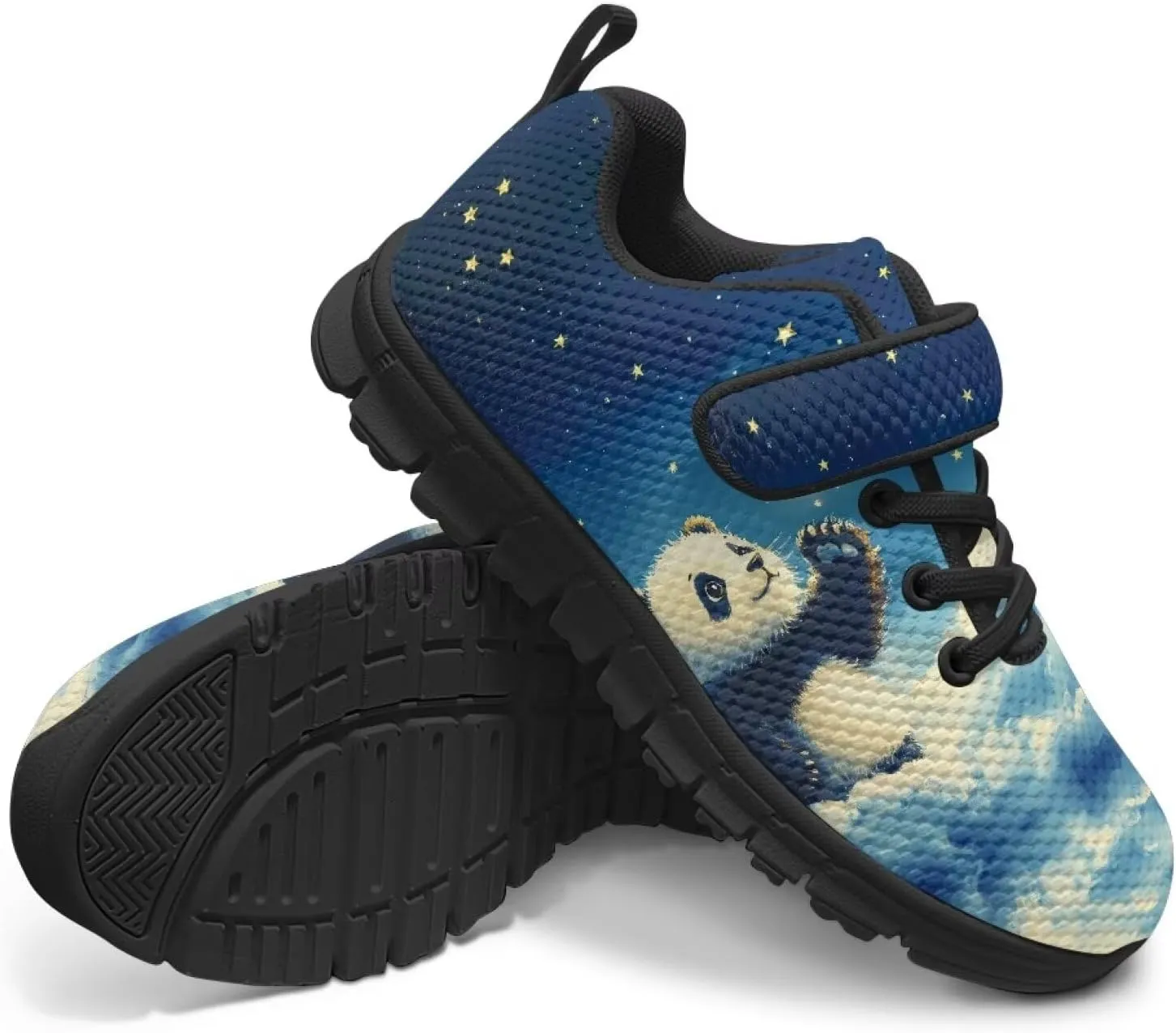 GOSTONG Unisex Kids Sneakers Breathable Mesh Easy-on Kids Casual Sneakers Non Slip Indoor Outdoor Walking Shoes Black US 11-15
