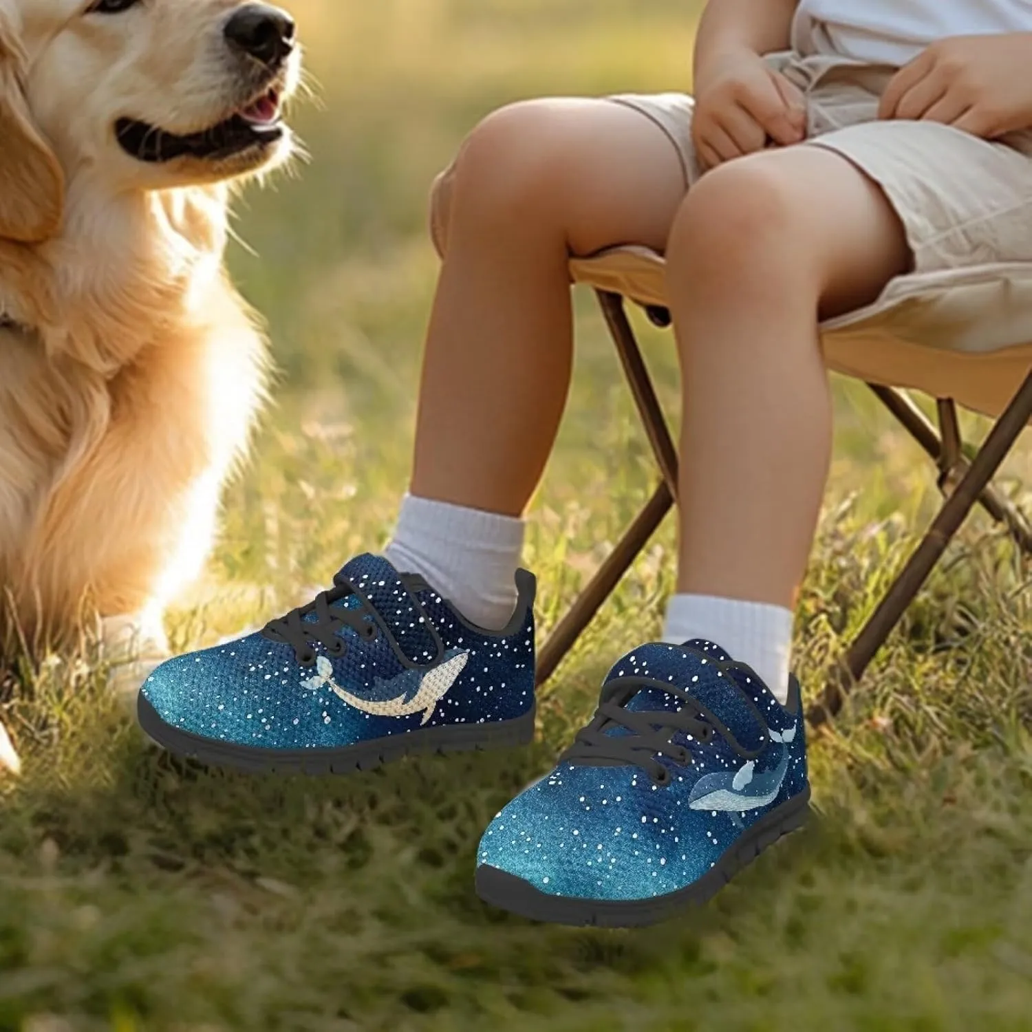 GOSTONG Unisex Kids Sneakers Breathable Mesh Easy-on Kids Casual Sneakers Non Slip Indoor Outdoor Walking Shoes Black US 11-15