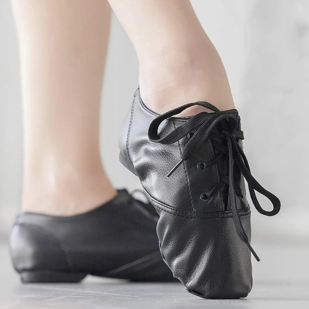 HIPPOSEUS Lace up Jazz Shoes Modern Dance Practice Shoes with Soft Sole Lightweight for Women and Men