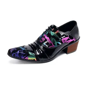 Horsebit leather shoes men's pointed toe Korean version trendy inner heightening slip-on men's shoes hairstylist personalized crocodile pattern trendy shoes