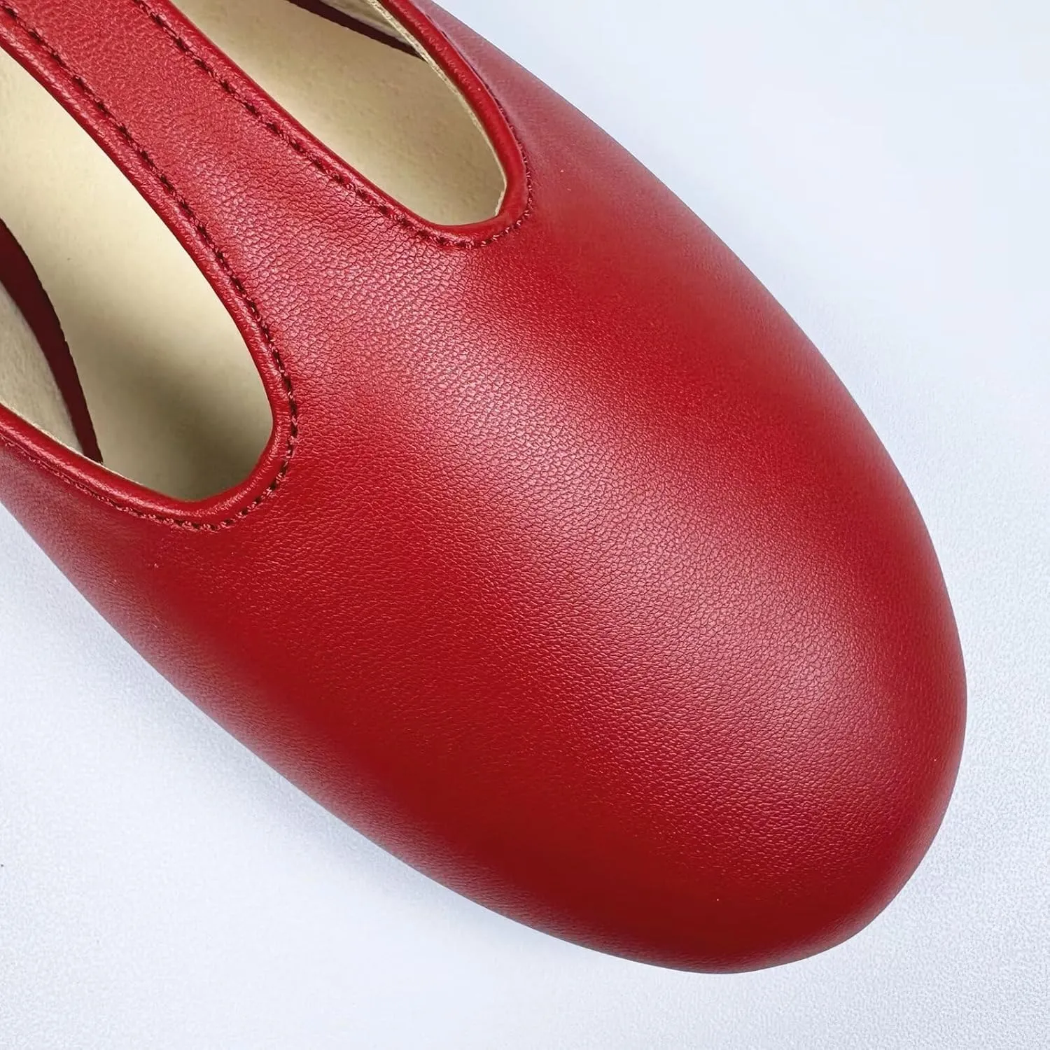 INEELUYI Women's PU Leather Mary Janes Flats Shoes T-Strap Buckle Round Toe Flats Shoes Casual Dressy Ballerina Shoes