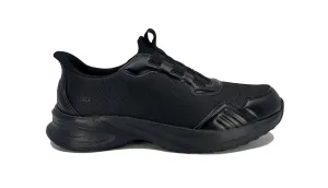 Jambu Men's Dash Easy-Wear Slip-On, Soft Knit and Nubuck Construction, Removable Relax Foam Insoles, Comfort Rocker Bottom, Black/Black, 10