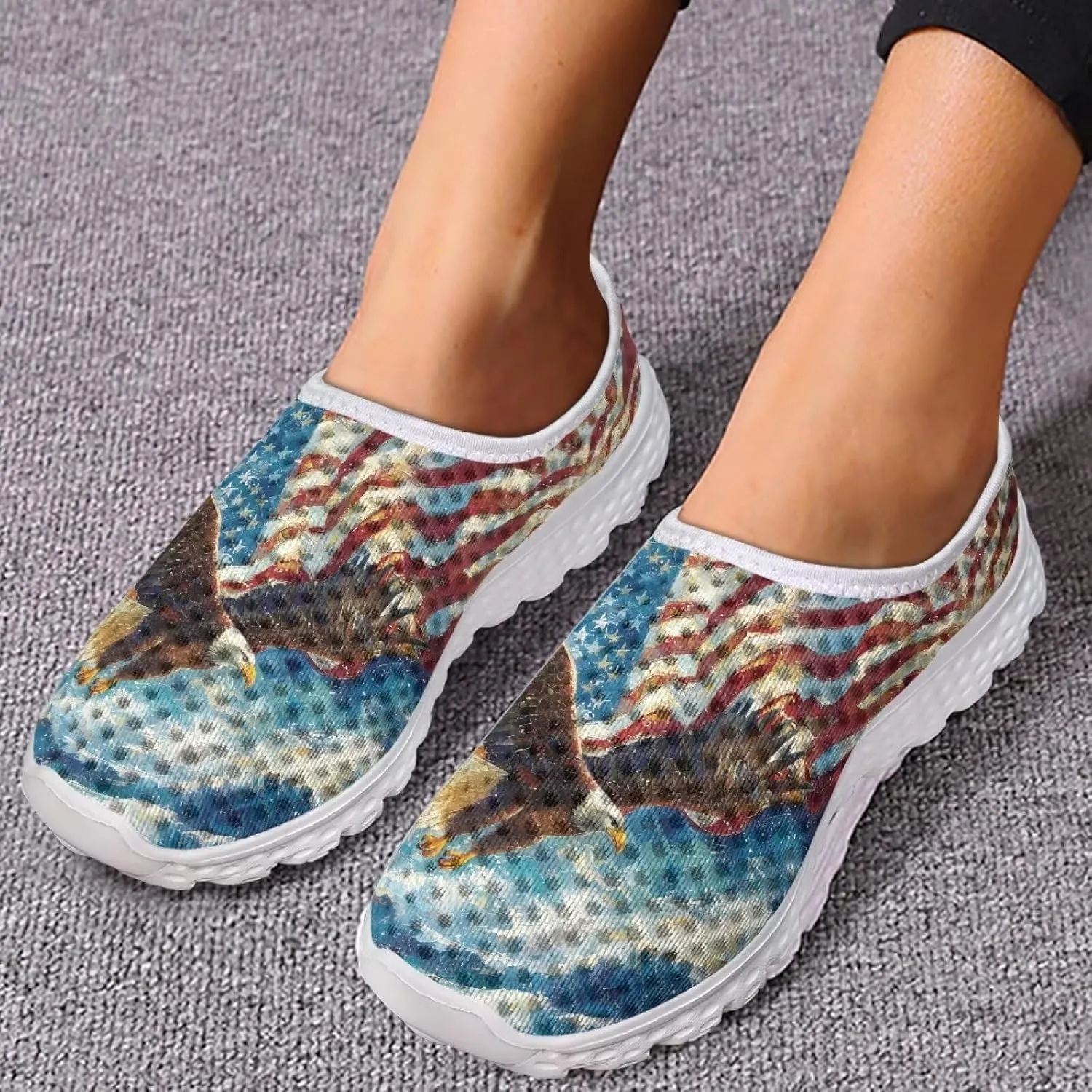 KEIAHUAN Trendy Women Road Running Shoes Non-Slip Tennis Training Shoes Casual Lightweight Sneakers