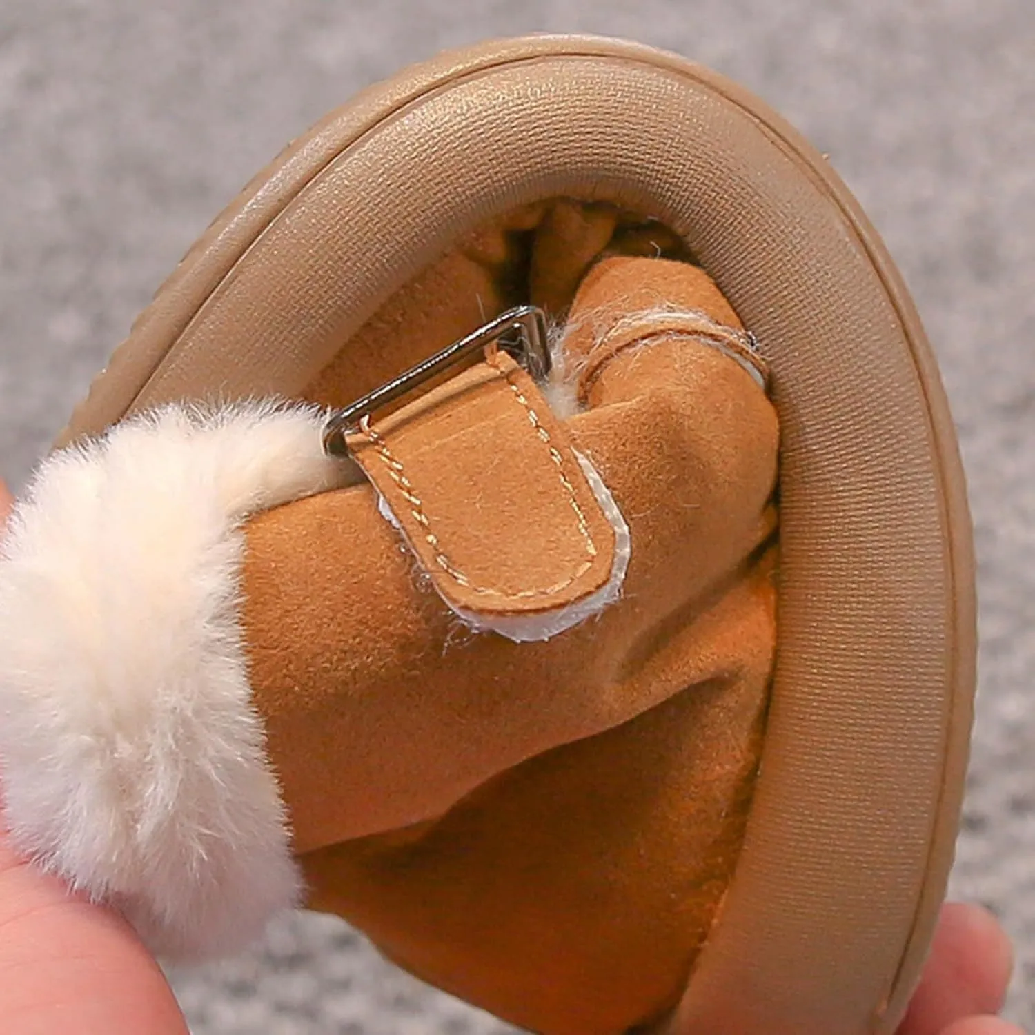 Kids Furry Warm Winter Ankle Boots Boys Girls Cozy Fleece Plush Soft Fuzzy Fr Collar Casual Boots for Toddler Boys