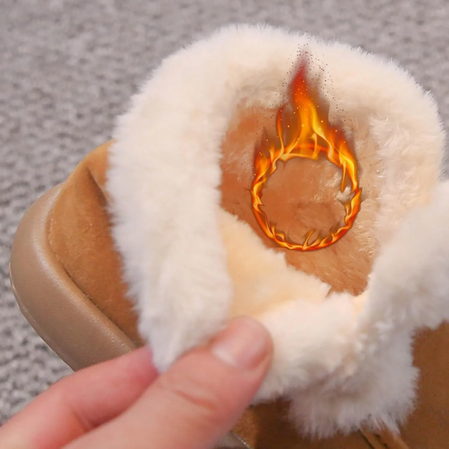 Kids Furry Warm Winter Ankle Boots Boys Girls Cozy Fleece Plush Soft Fuzzy Fr Collar Casual Boots for Toddler Boys