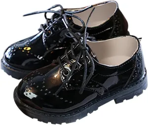 Kids Shoes New Soft and Lightweight Rubber Sole Glossy Fashion Children's Low Top Shoes Breathable Sneakers