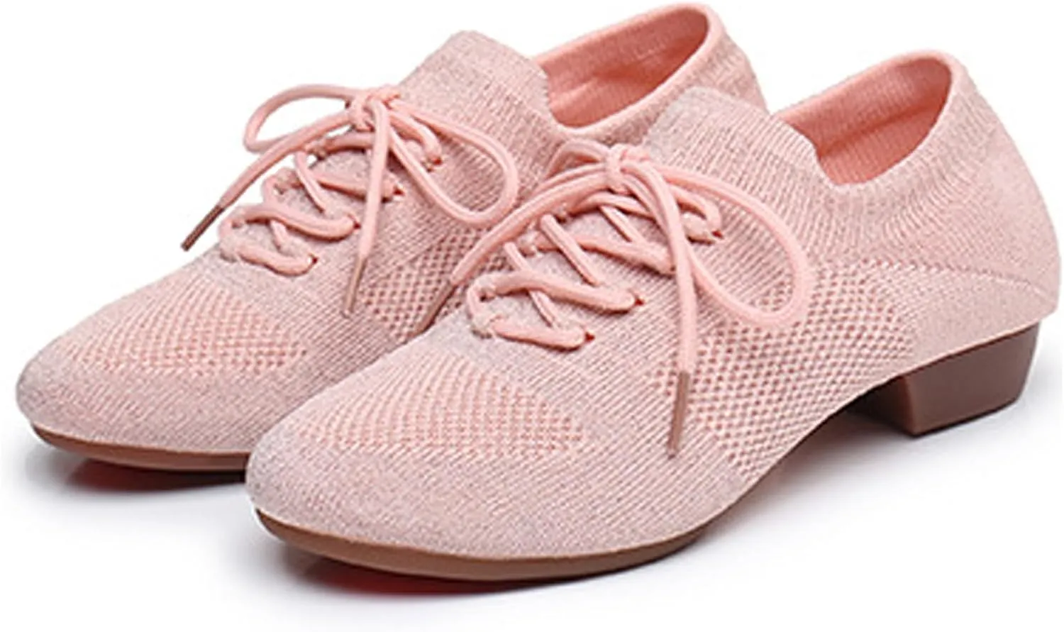 Lace Up Ballet Flats Dance Shoes Round Toe Outdoor Jazz Dance Shoes