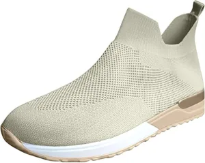 Ladmiple Shoes For Women Sneakers Trendy Walking Shoes Slip on Sock Sneakers Lady Girls Mesh Loafers Running Tennis Shoes