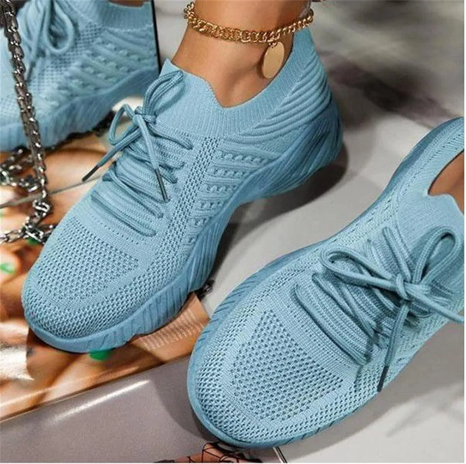 Ladmiple Sneakers For Women Trendy 2025 Slip On Running Shoes Lightweight Gym Workout Walking Tennis Shoes Fashion Sneakers