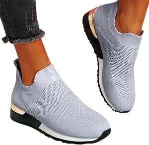 Ladmiple Walking Sneakers For Women Wide Width Tennis Shoes Slip On Memory Foam Non Slip Athletic Running Gym Sneakers