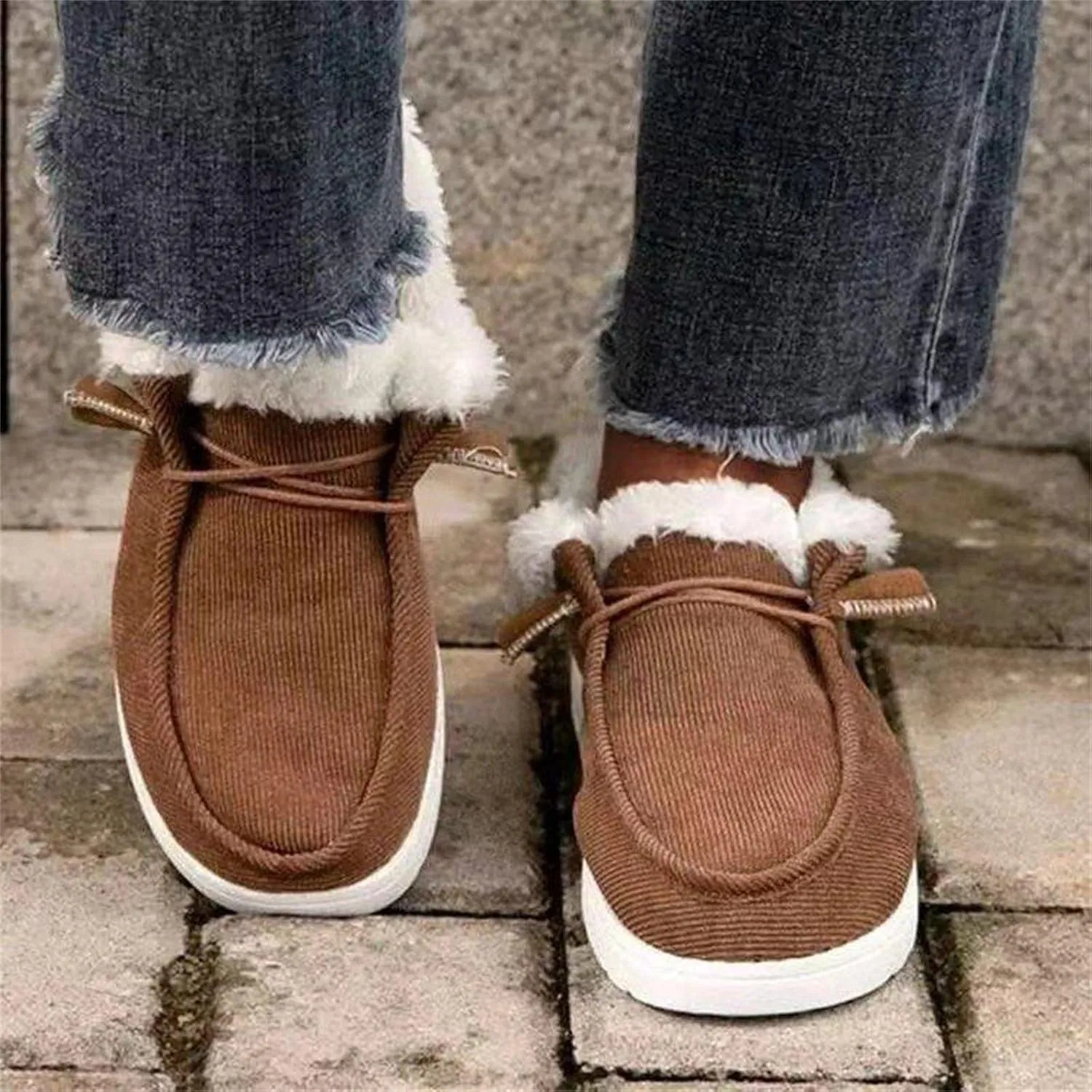 Lausiuoe Winter Boots For Women Fashion Snow Boots Fur Lining Warm Casual Trendy Outdoor Comfortable Fuzzy Shoes 2024