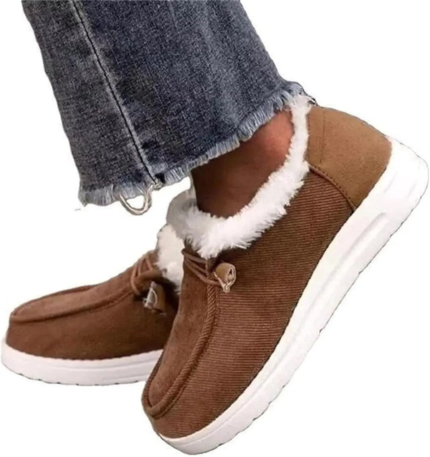 Lausiuoe Winter Boots For Women Fashion Snow Boots Fur Lining Warm Casual Trendy Outdoor Comfortable Fuzzy Shoes 2024