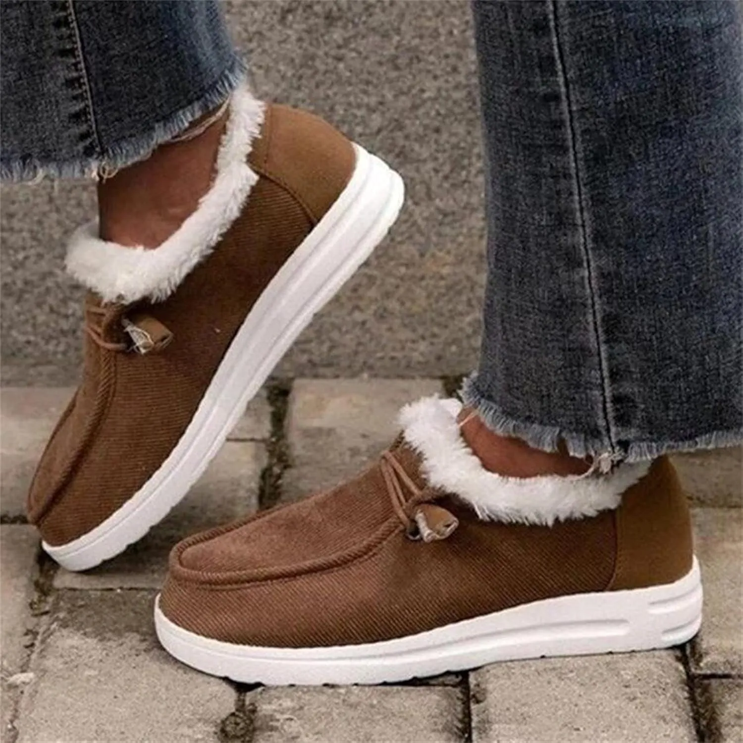 Lausiuoe Winter Boots For Women Fashion Snow Boots Fur Lining Warm Casual Trendy Outdoor Comfortable Fuzzy Shoes 2024