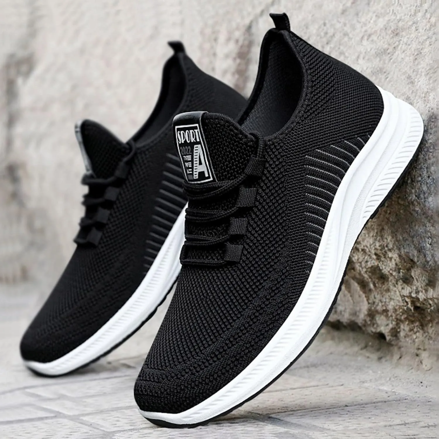 Men's Breathable Stretch Workout Shoes Portable Non Slip Fitness Workout Shoe Men's Comfortable Diabetic Shoes