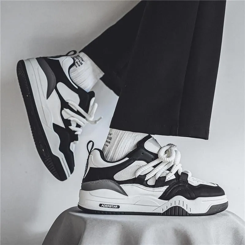 Men's Casual Shoes Fashion Platform Chunky Sneakers Trendy Comfortable All Seasons Men's Lace Up Sneakers