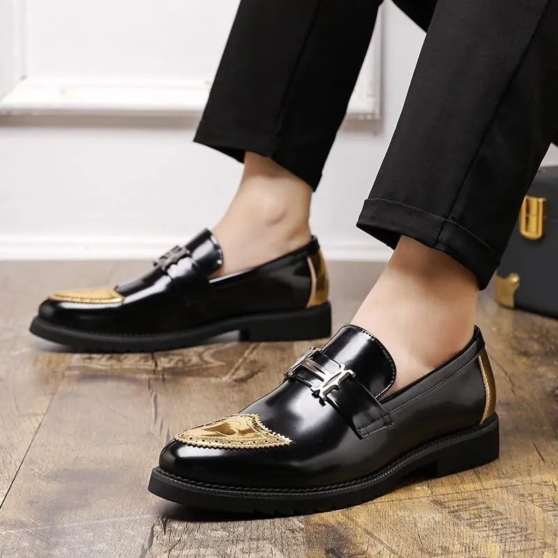 Men's Dress Shoes Slip On Classic Formal Business Derby Shoes Casual Work Office Men Brogue Oxfords Shoes