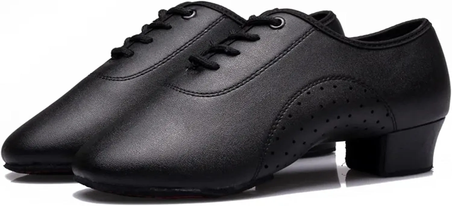 Men's Latin Dance Shoes Latin Dance Shoes Leather Men Modern Ballroom International Dance Square Male Dancing Shoe Soft Sole Sneakers