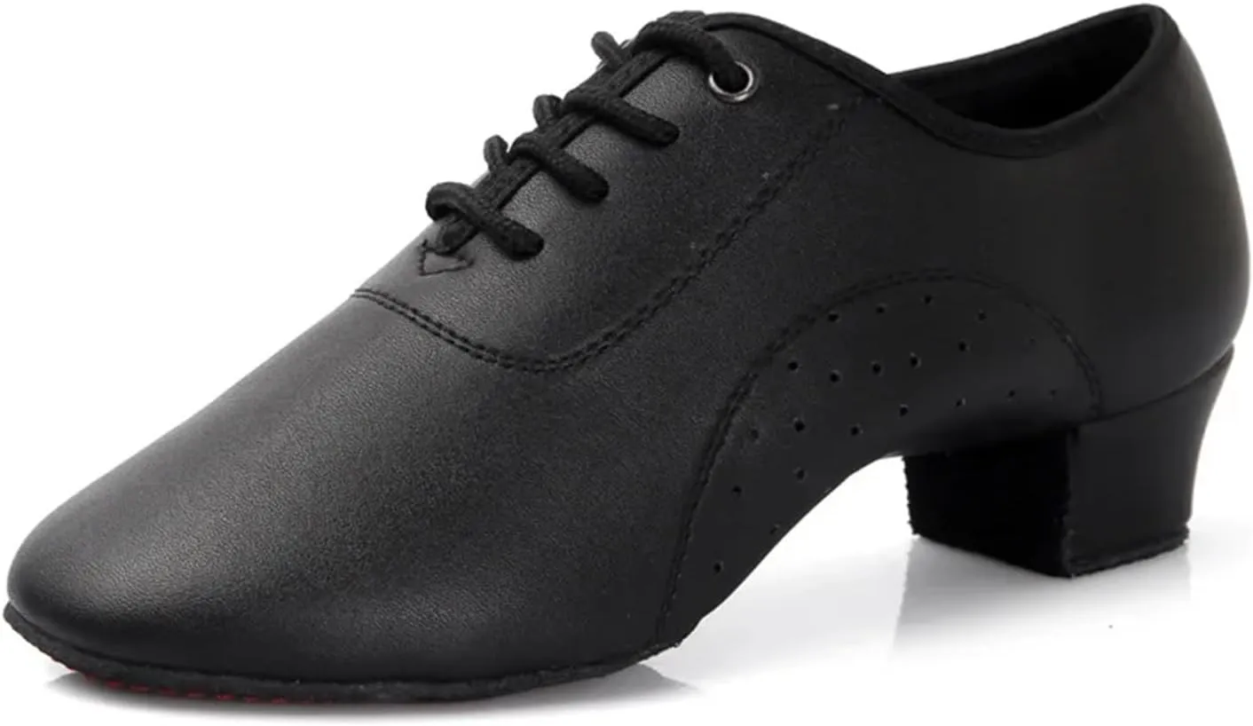 Men's Latin Dance Shoes Latin Dance Shoes Leather Men Modern Ballroom International Dance Square Male Dancing Shoe Soft Sole Sneakers