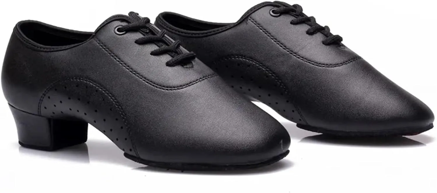 Men's Latin Dance Shoes Latin Dance Shoes Leather Men Modern Ballroom International Dance Square Male Dancing Shoe Soft Sole Sneakers