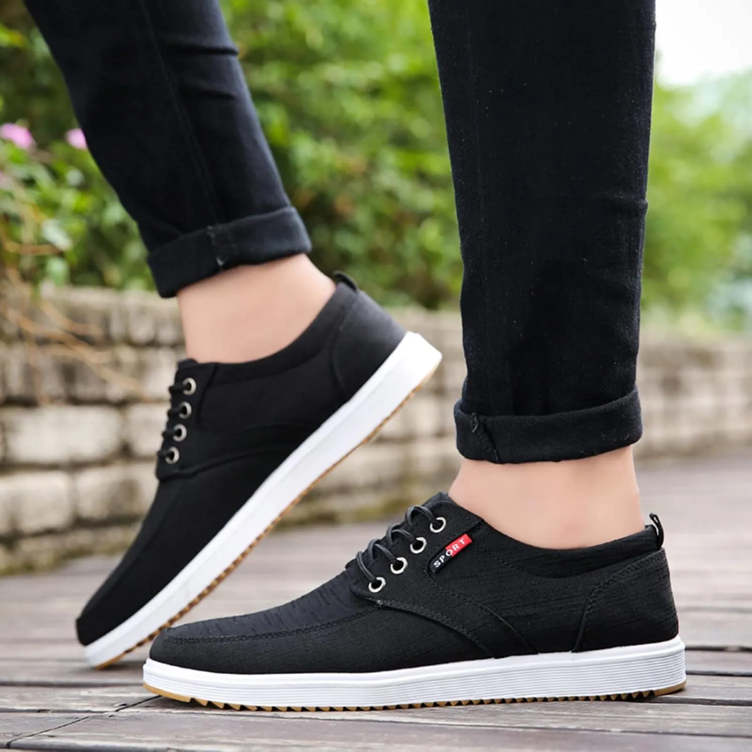 Men's Non Slip Barefoot Minimalist Shoes Portable Non Slip Fitness Workout Shoe Convenient Elderly Slip on Shoes