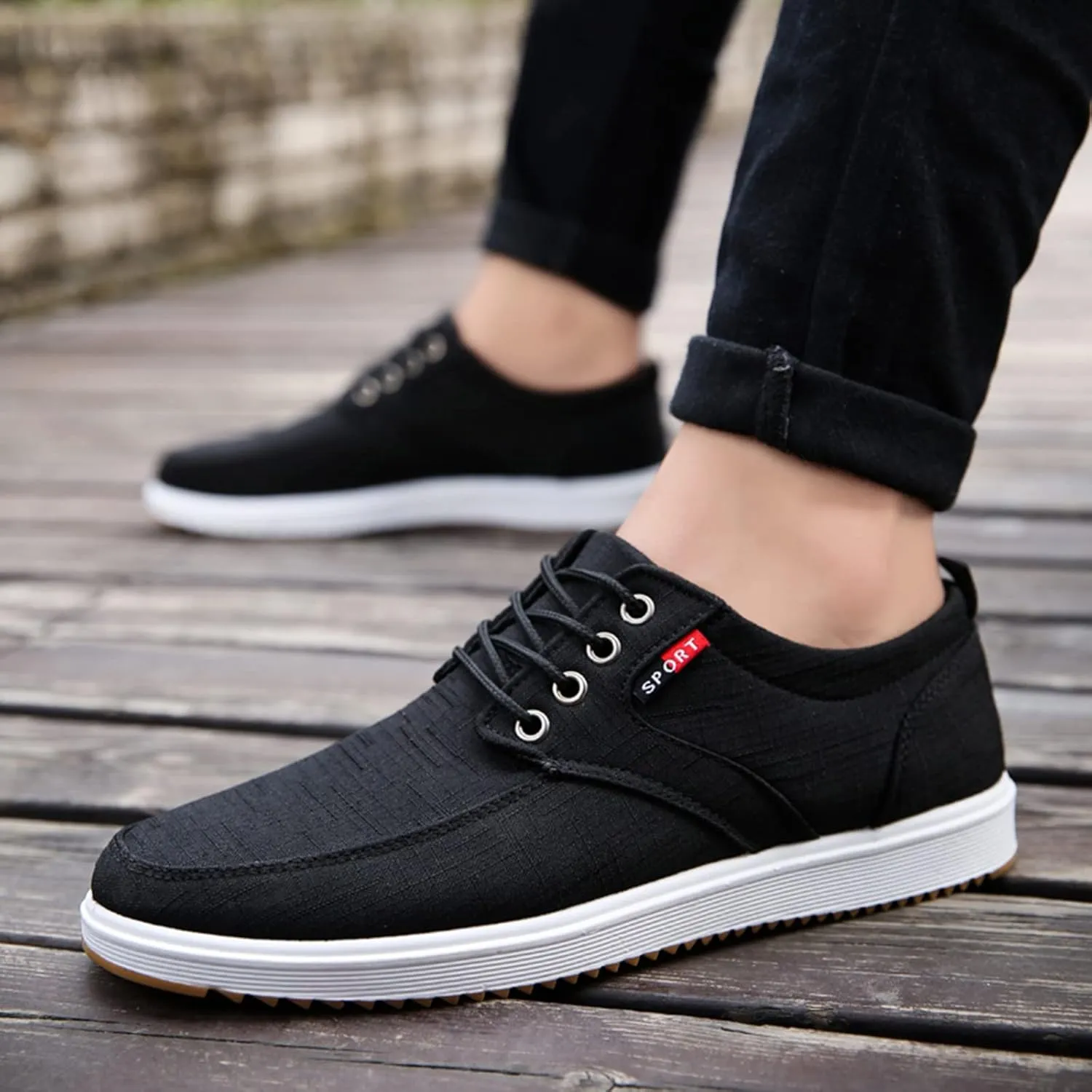 Men's Non Slip Barefoot Minimalist Shoes Portable Non Slip Fitness Workout Shoe Convenient Elderly Slip on Shoes