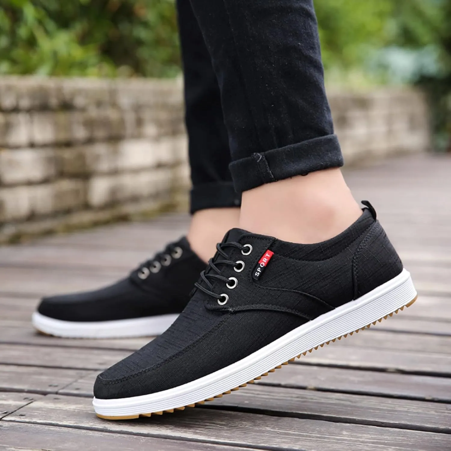 Men's Non Slip Barefoot Minimalist Shoes Portable Non Slip Fitness Workout Shoe Convenient Elderly Slip on Shoes